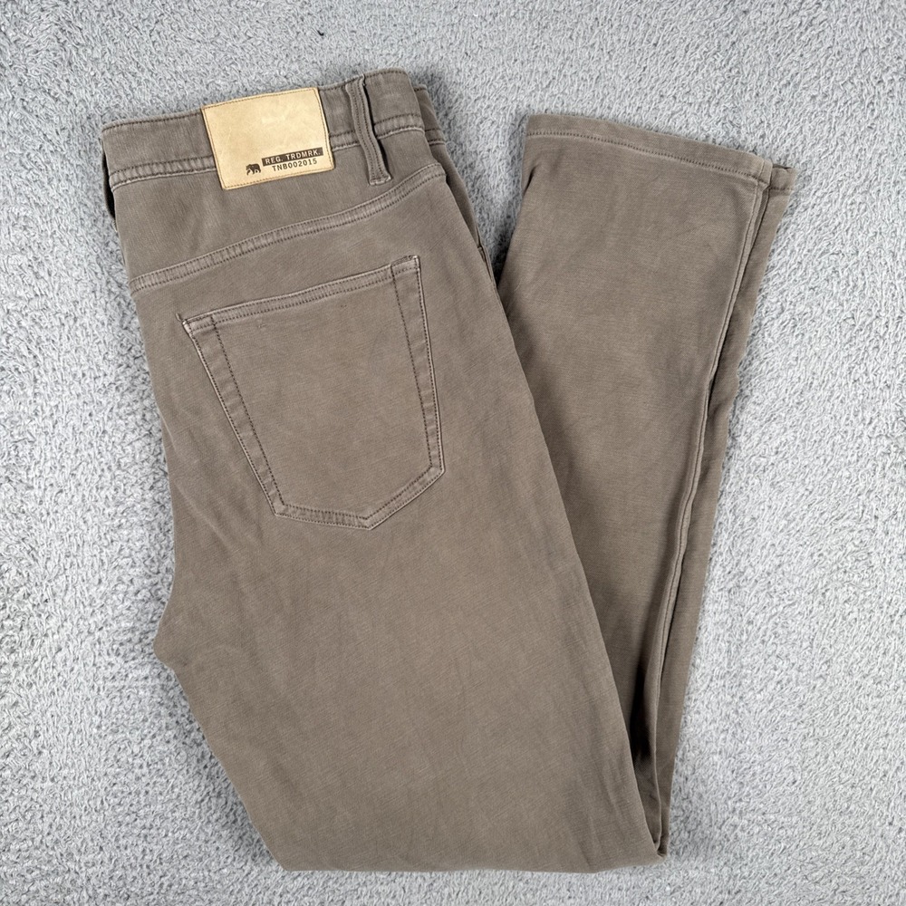The Normal Brand Jeans Mens 34 (36x30) Olive Green Denim Slim Fit Straight Leg